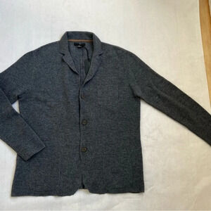 NWT $195 Report Collection Knit Dark Gray Lana Wool Cozy Cardigan Sweater Sz XXL